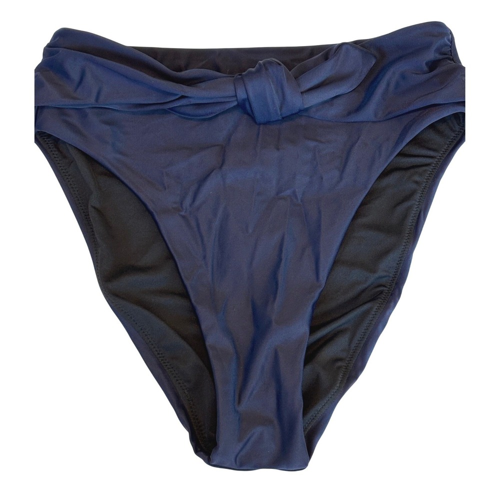 NEW‎ J.Crew Bikini Bottom Navy Blue Womens XS High Waisted Knot Front BC110